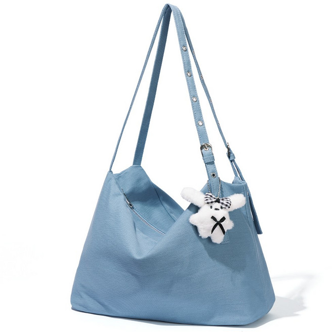 메리 캔버스 숄더백 여성 보부상 스퀘어 사각 에코백 키링증정