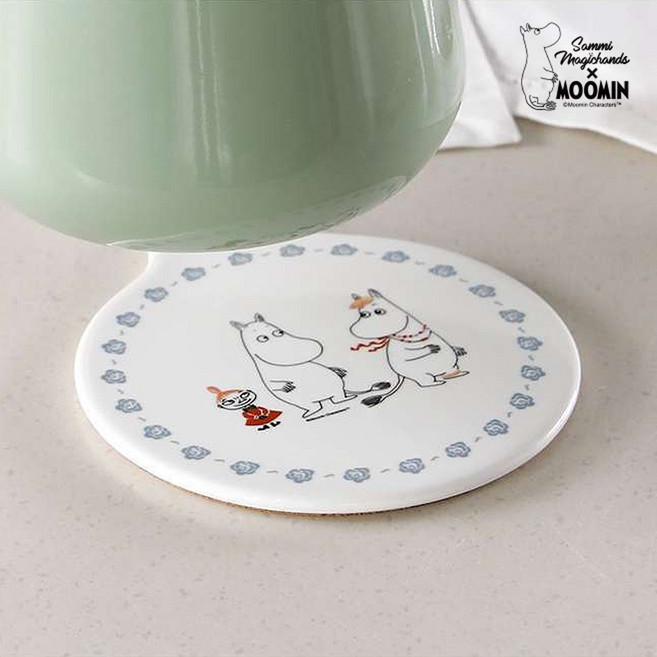 무민 도자기 냄비받침 1P 국산 본차이나 미끄럼방지 보관걸이, 무민 냄비받침 1P, 1개