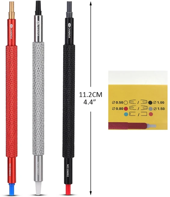 7404 더블 헤드 시계 프레서 푸셔 설정 피팅 도구 스테인레스 스틸 제조 업체 수리, 01 3PCS Set