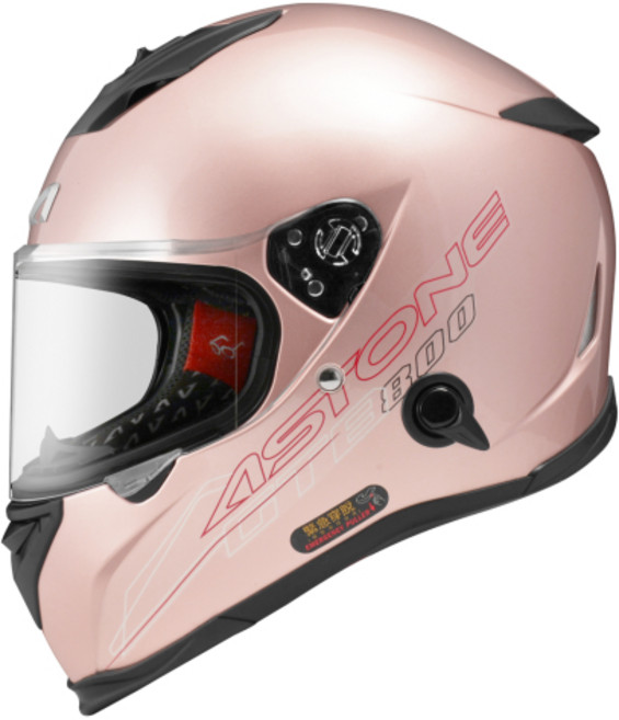 ASTONE GTB800 素色 安全帽 內墨鏡 眼鏡溝 排齒扣 台灣公司貨, 平光玫瑰金,M