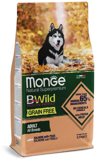 [DOG]몬지 비와일드 그레인프리 올브리드 어덜트 연어 2.5kg, [DOG] 몬지 비와일드 그레인프리 올브리드 어덜트 연, 1개