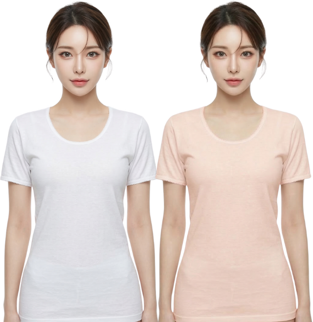BYC 순면 여성 런닝 반팔 여자 메리야스 이너 티셔츠 흰색 화이트 엄마 할머니 얇은 BYI2550