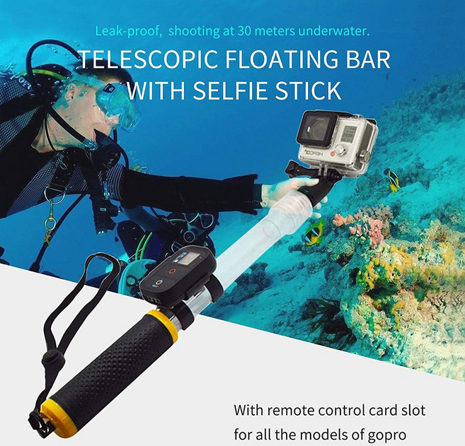 셀카봉 아쿠아 물놀이 손잡이 EKEN H9 H9R 액션캠 호환, 1개