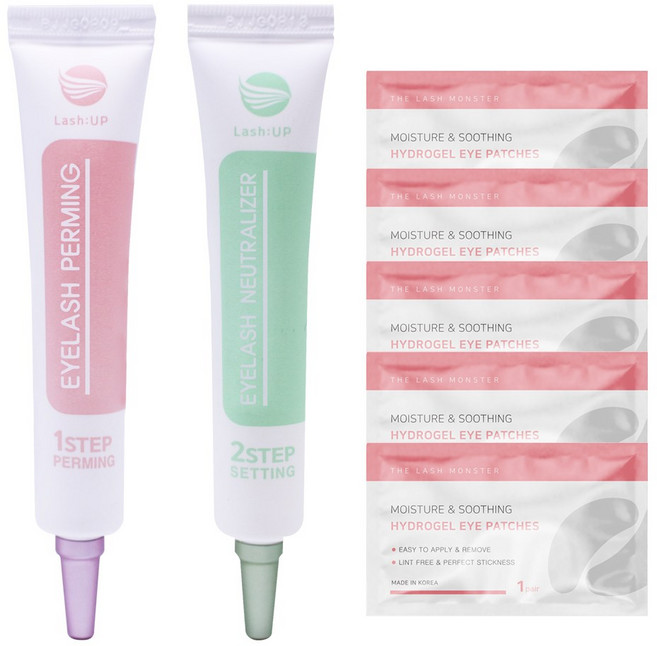 라몽 래쉬업 튜브형 속눈썹펌제 세트(1제+2제) 하이드로겔 아이패치 5장 증정, 1세트, 혼합색상