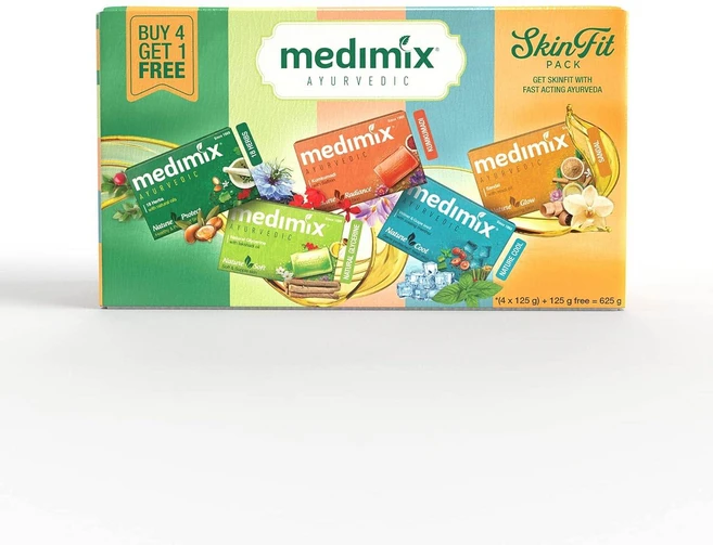 인도정품 medimix 메디믹스 아유르베다 스킨핏 팩 125g (5팩) 피부 보호 빛나는 피부 부드러운 피부 빛나는 피부 시원한 피부 - 쿠팡
