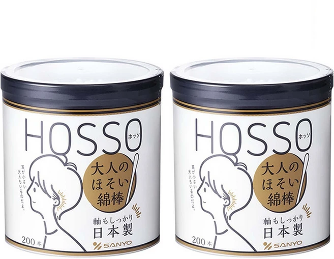 SANYO 홋소 어른을 위한 얇은 면봉, 2개, 200개입 - 쿠팡