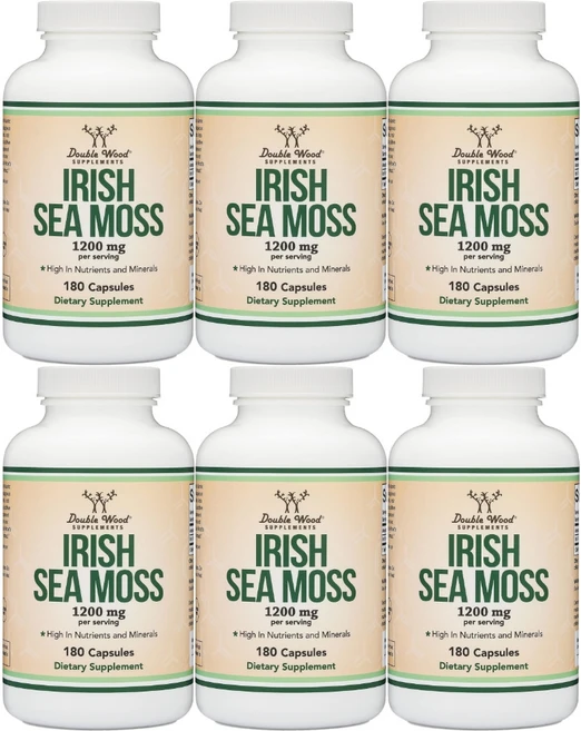 더블우드 아일랜드 바다 이끼 추출물 1200mg, 6개, 180정 - 쿠팡