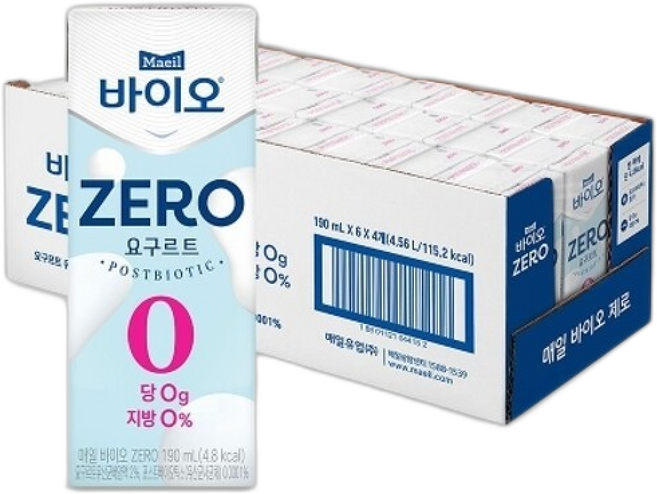 건강한 맛 매일유업 바이오 제로 190ml, 24팩