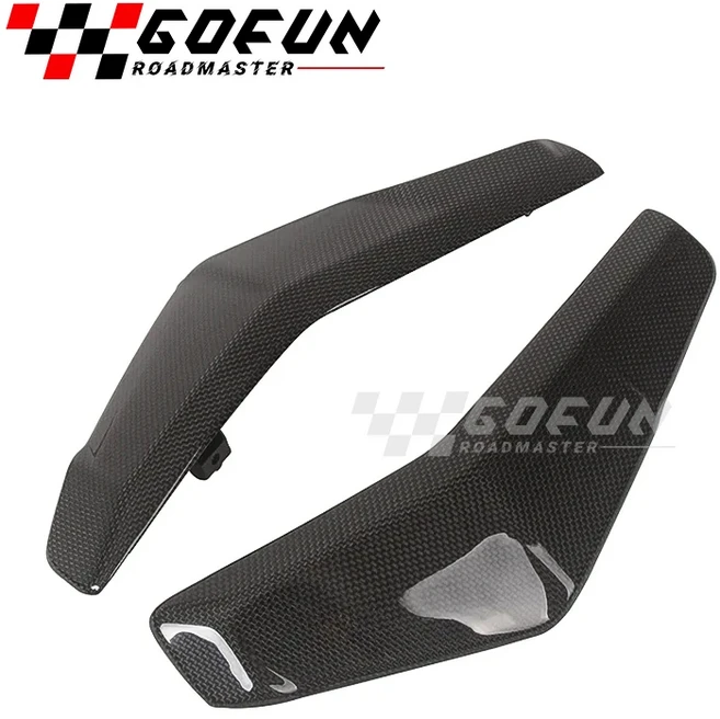 DUCATI Streetfighter V2 2022-2023 탄소 섬유 부품 라디에이터 가드 패널 카울링 액세서리 페어링 커버 보, 01 Bright Black