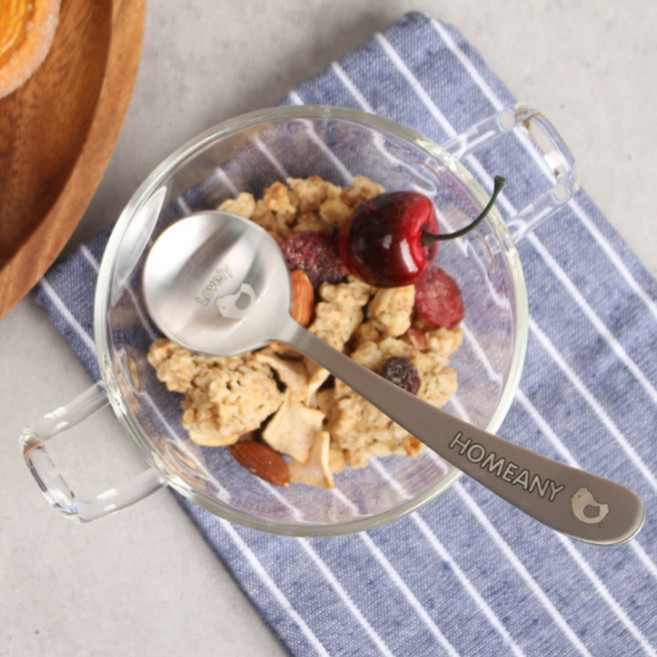 국산 예쁜 화채 빙수 스텐 스푼 간식 디저트 아이스크림 숟가락 수저 1P, 1개