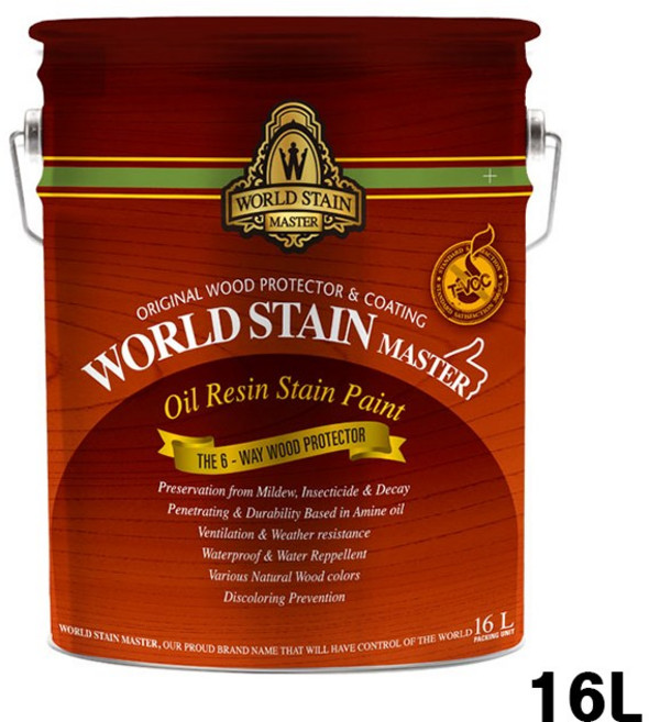 삼화페인트 월드스테인 마스터 16L 목재용 오일스테인 (페인트 다모아), 1개