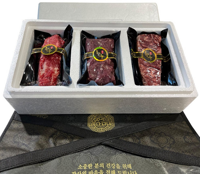 내가진짜한우다(냉장) 한우1++등급 구이.정육 900g~1.2kg / 등심 갈비살 채끝 부채살 400g / 불고기 국거리 장조림 700g / 구이용 소고기 한우선물세트 [산들정], 09.알찬 정육세트1kg+선물포장