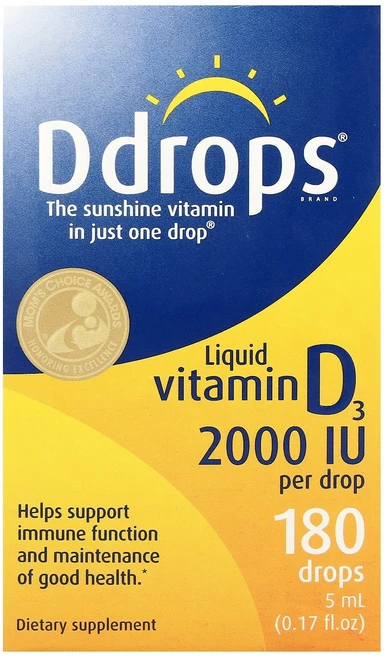 Ddrops 디드롭스 비타민D3 2 000 IU 리퀴드 0.17 fl oz (5 ml) 영양제, Ddrops 디드롭스 비타민D3 2,000 IU 리퀴드, 1개, 5ml - 쿠팡