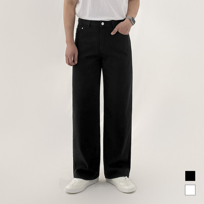 모노마인 남자 청바지 화이트진 블랙진 세미 와이드 사계절 데님 팬츠