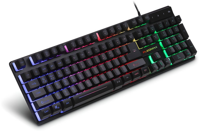 플레오맥스 LED 백라이트 유선 게이밍 일반형 키보드, AVEC-K501