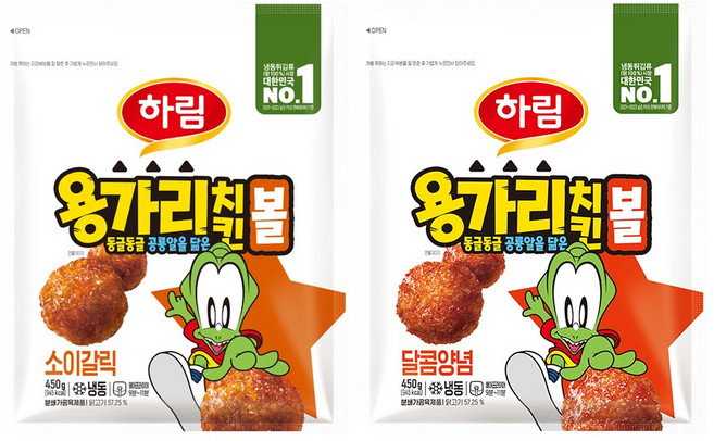 하림 용가리치킨볼 달콤양념 450g 1봉+소이갈릭 450g 1봉, 2봉, 2개