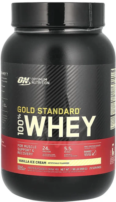 옵티멈뉴트리션 Gold Standard 100% Whey 바닐라 아이스크림 907g(2lb), 1개, 907g - 쿠팡