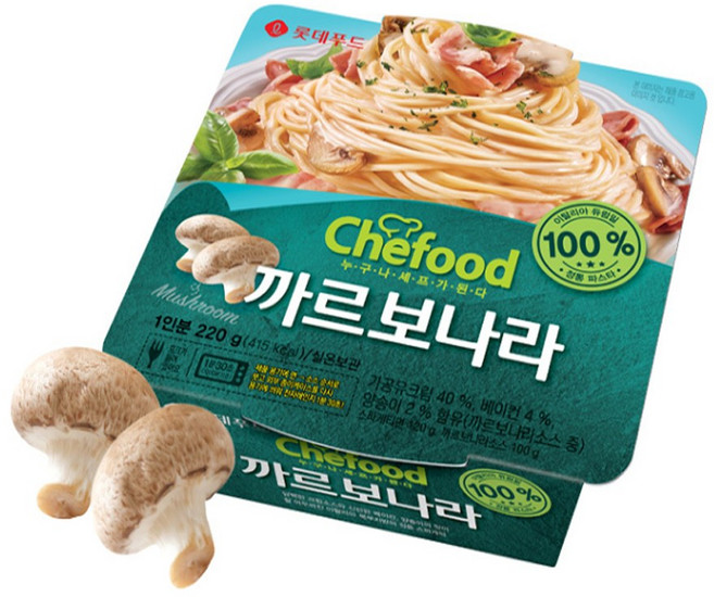 쉐푸드 까르보나라 냉동 스파게티, 12개, 220g