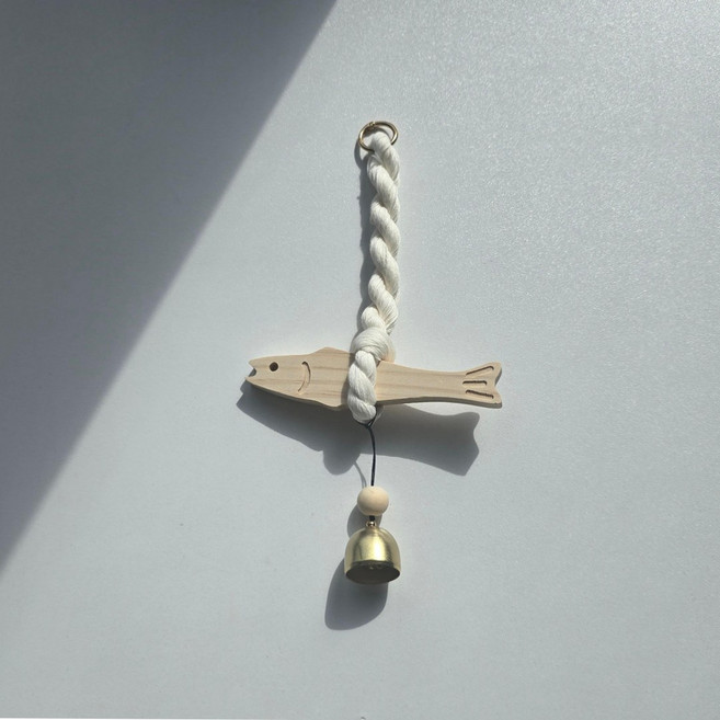 [복들어오는] 사비드 액막이 명태 현관 종 풍수 인테리어 소품, 명주실 복명태