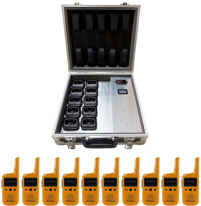 모토로라 디지털 생활무전기 골드 10대+10구 충전가방, 1개