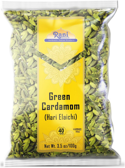 라니 그린 카다몬 부모 Rani Green Cardamom Pods Spice (Hari Elachi) 3.5oz (100g) ~ All Natural | Vegan | Glute, 1개, 56g