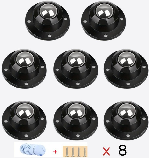 케이엘피 이동식 왕눈 롤러 바퀴, 8개, 블랙