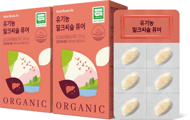 [무료배송/오늘출발] 뉴트리원 유기농 밀크씨슬 100% 식물성원료 유기가공식품인증 실리마린, 2개, 30정 - 쿠팡
