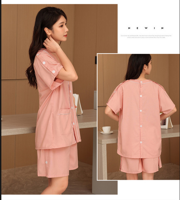 棉質艾灸服肩開袖開鍼灸理療服套裝男女情侶按摩足療服大碼刮痧推
