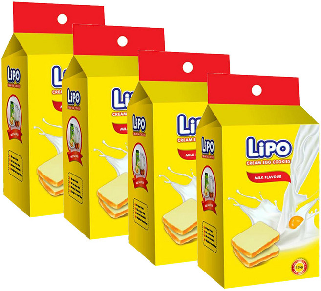 LIPO 리포 에그 크림 쿠키 계란 과자, 4개, 135g