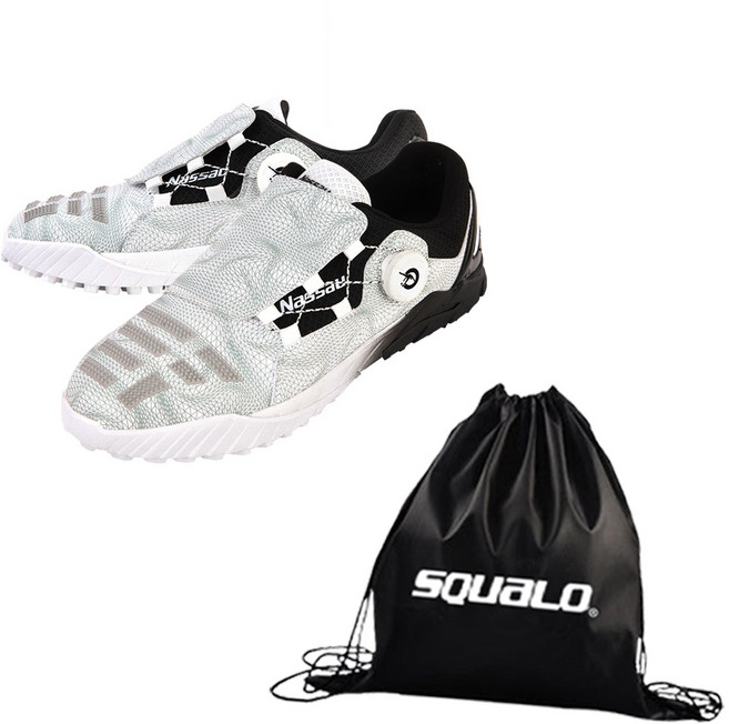 낫소 다이얼 족구화 QSPDL 스쿠알로 가방 포함 끈 없는 퀵다이얼