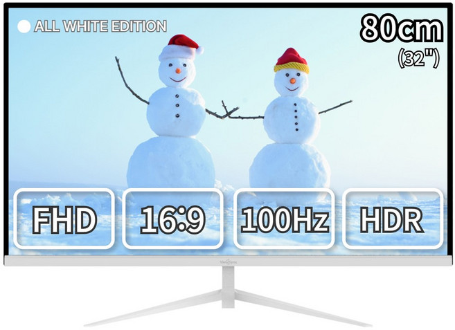[깜짝세일] 뷰싱크 FHD 광시야각 리얼 100Hz 올화이트 모니터, VSO321F 무결점, 80cm