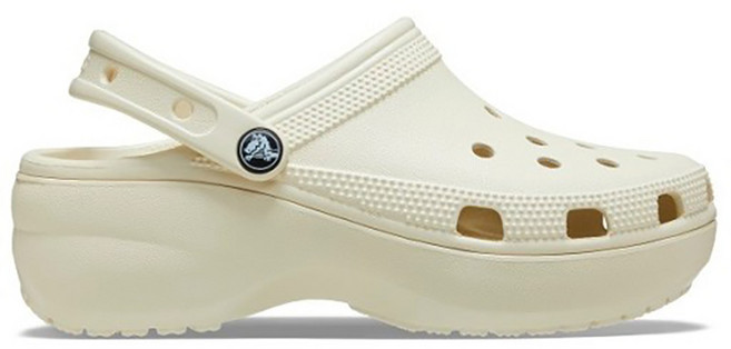 crocs 卡駱馳 經典厚底克駱格洞洞鞋, Bone(206750-2Y2), 250