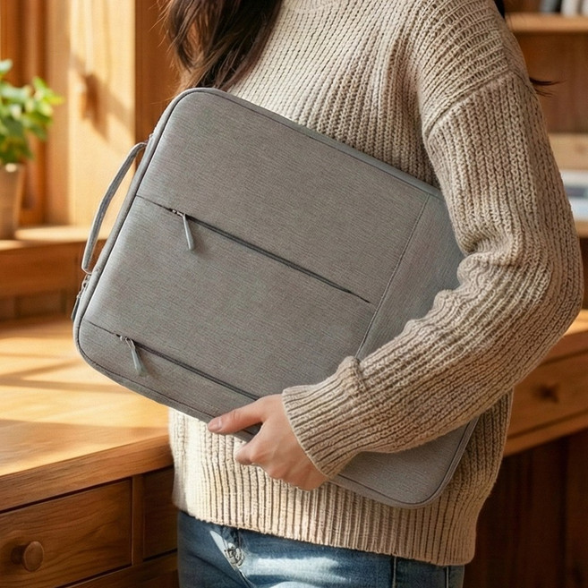 멀티포켓 맥북 그램 갤럭시북 노트북파우치 13인치 15인치 16인치, 1개, 그레이