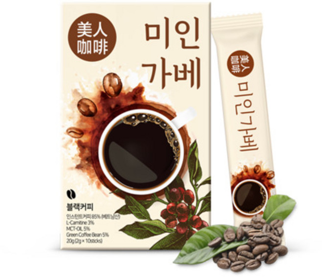 미인가베 아메리카노 방탄커피 카르니틴 카테킨, 6개, 20g