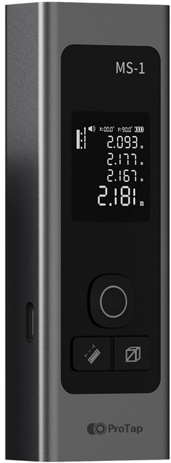 ProTap MS-1雷射測距儀 精準測量 輕巧便攜 多種模式 鋁合金外殼 雙電子水平顯示, 1個