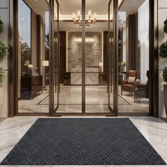 리빙딜 업소용 출입구 바닥 물세탁 웰컴 현관 미끄럼방지 어서오십시오 도어매트 우천매트, 1개, Grey(회색)