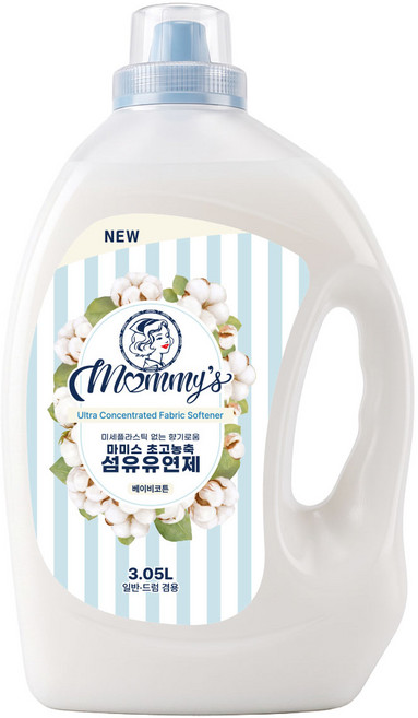 마미스 초고농축 섬유유연제 베이비코튼향, 3.05L, 1개