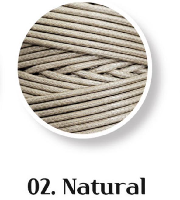 2.0mm 100yard 아티피셜 레더실 인조 가죽실 라탄공예 라탄실 뜨개실 코팅실, 02. Natural, 1개