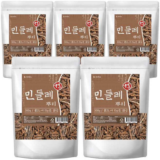 건강중심 국산 민들레 뿌리 차, 5개, 300g