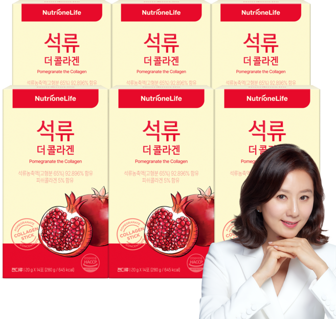 [무료배송/오늘출발] 뉴트리원 석류 더 콜라겐 저분자 피쉬콜라겐 젤리스틱 100% 석류농축액 석류스틱, 6개, 14회분