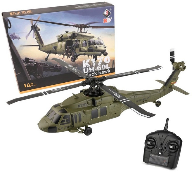 WL K170 블랙호크 RC 헬리콥터 자이로 원격 제어, UH-60L