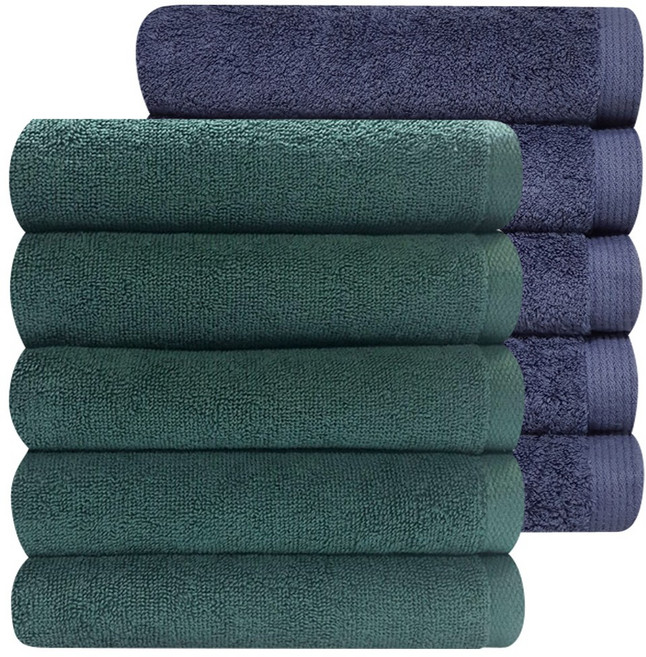호텔수건 150g 빈티지, 다크그린+클래식블루, 10개
