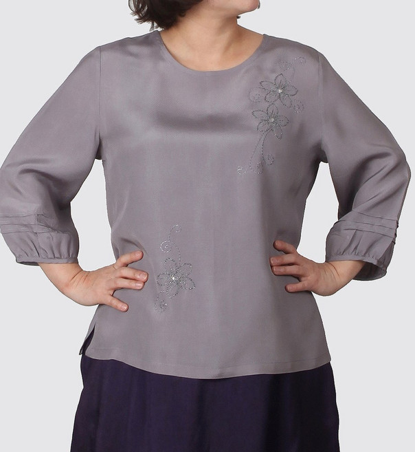 매듭우리옷 MF173_매듭우리옷_여성용_여름_인견 꽃자수 블라우스 생활한복(개량한복)