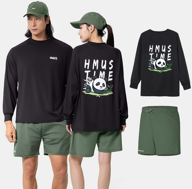 HMUS 남녀공용 루즈핏 래쉬가드 반바지 2종세트 / 디자인 30종