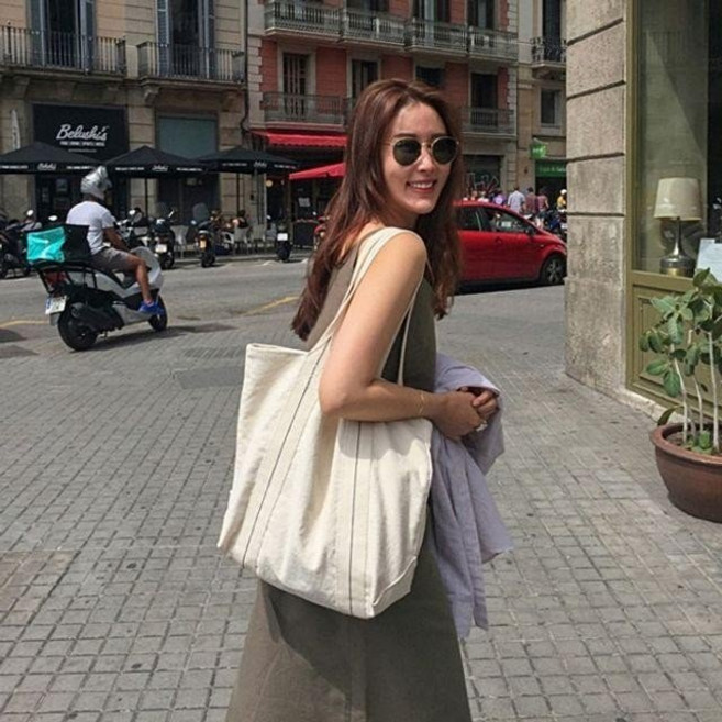 라엔 여성 캐주얼 캔버스 에코백