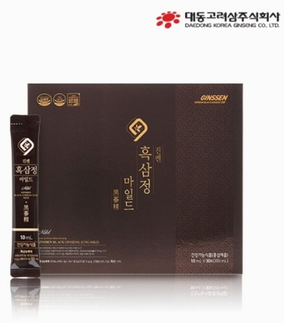 대동고려삼 진쎈 흑삼정 마일드 30포 국내산 6년근 프리미엄 구증구포 흑삼 함유 홍삼 건강기능식품, 2개, 300ml