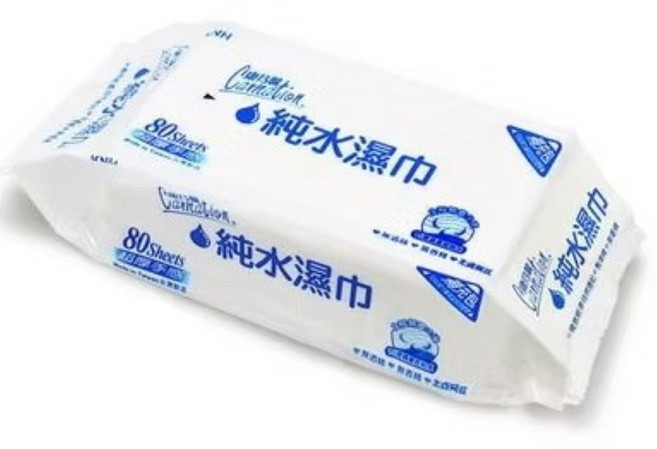 康乃馨純水濕巾80抽，溫和不刺激，純水呵護，居家必備清潔用品, 12個, 1個裝, 600g