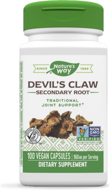 네이처스웨이 악마의 발톱 뿌리 Devil’s Claw 960mg 100비건캡슐 데빌스클로, 1개, 100정 - 쿠팡