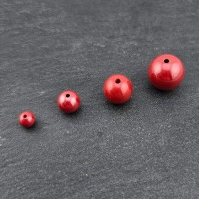 비즈톡 [JS-1-01]경면주사 제왕사97% 라운드볼 4mm 1개