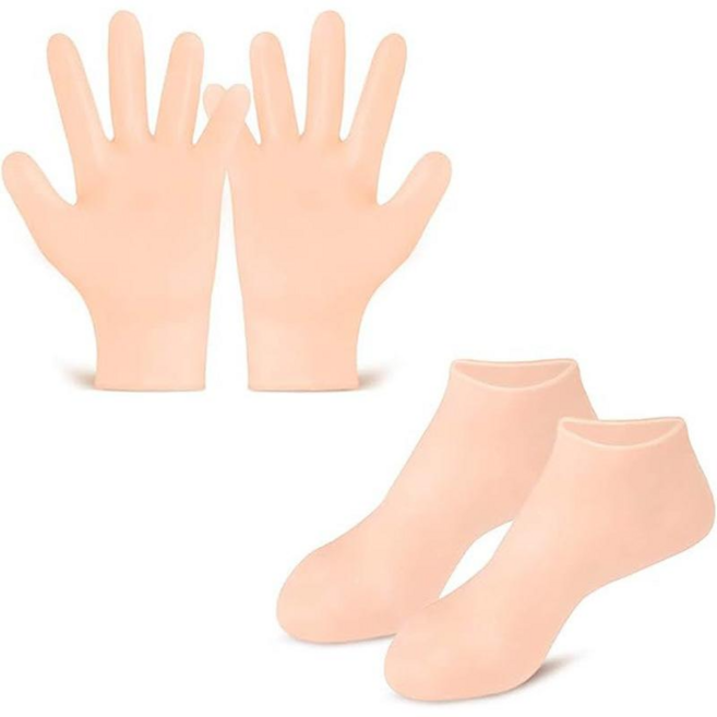 하임하이 4P 실리콘 손발 보습장갑2P 양말2P 각질 제거 보습 케어, 100g, 1개, 4개입